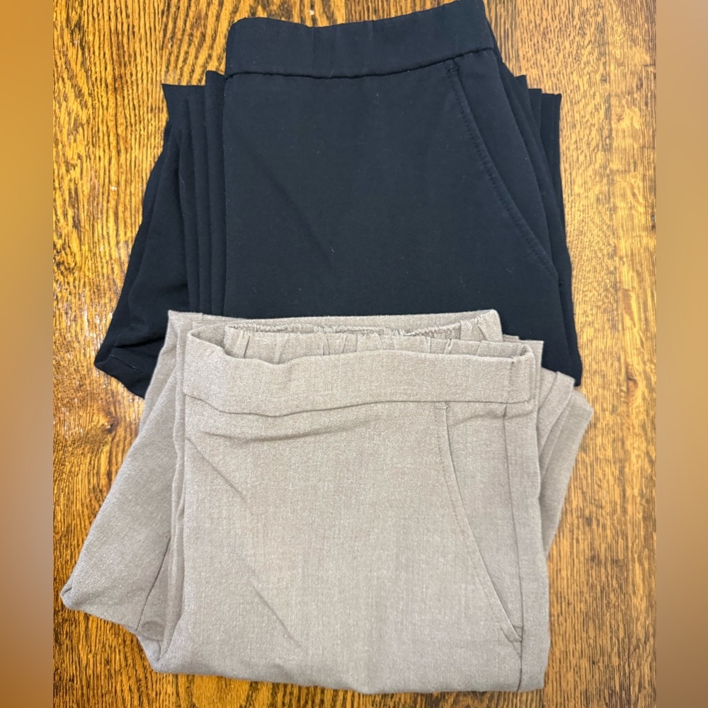 Sag Harbor VINTAGE 2 Pairs Tan/Black Straight Leg Dress Pants 8 Petite